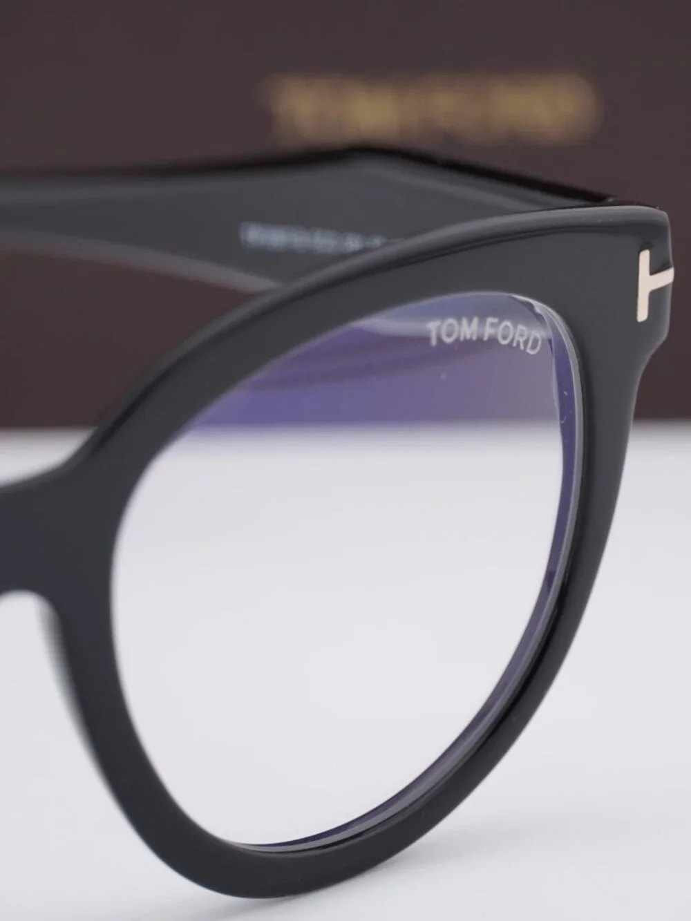 Tom Ford FT5987-B 001 Round Eyeglasses 52mm - Black / Blue Light Block